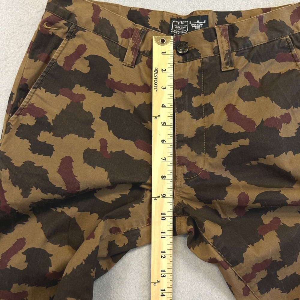 Nike x Poler Outdoor Co Chino Pants Men 32 Brown Camo Stretch Hiking Streetwear - Picture 11 of 13